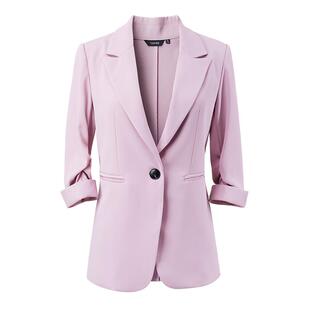 颜域女装宽松西装外套女夏季2026年新款通勤休闲薄款中长款小西服