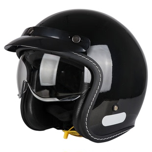 3c认证摩托车头盔男女电动车巡航踏板半盔秋冬季蓝牙复古4分之3盔