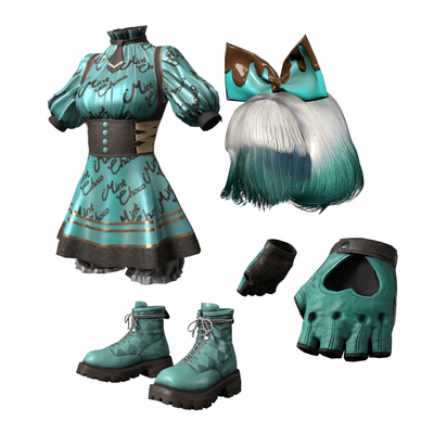 PUBG薄荷巧克力套装假发发型头套