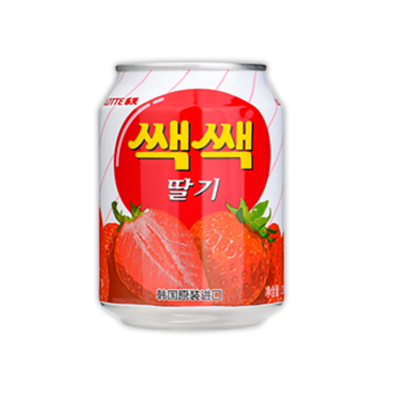 乐天韩国夏季草莓汁6盒整箱