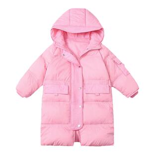 儿童女款羽绒服中长款秋冬男款大童极寒加厚外套男童女童加绒棉衣