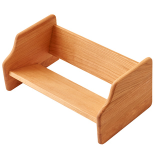 实木桌面收纳小书架桌面置物架收纳书立家用简约储物小柜子樱桃木