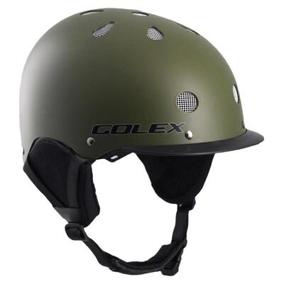 外贸品质GOLEX-S2专业滑雪头盔可调节有帽檐单色软护耳中小码