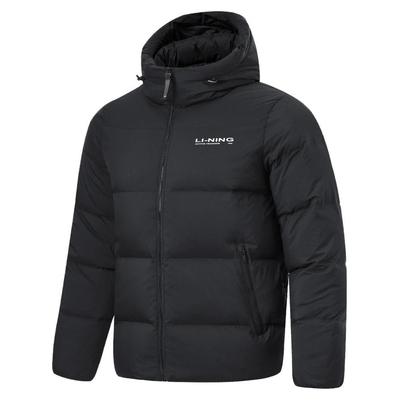 李宁男子短款保暖连帽火锅羽绒服