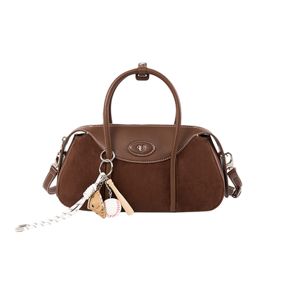 Valuncica/华伦西亚脏脏包秋冬新款波士顿保龄球包手提斜挎包包女