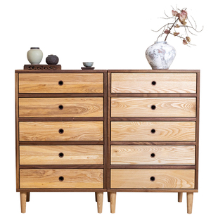 新中式实木五斗柜家用客厅落地储物2025新款抽屉置物柜卧室床尾柜