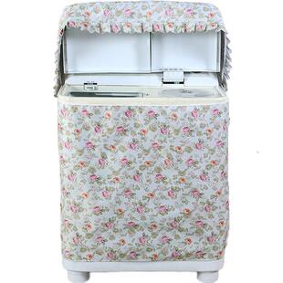 防水防晒双缸半自动洗衣机罩 老式双桶涂银拉链双杠加厚洗衣机套