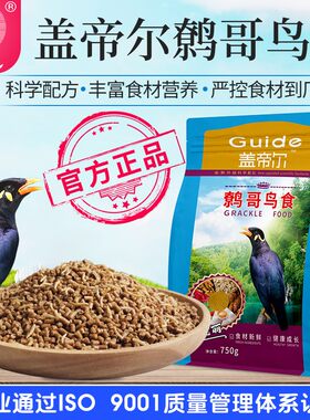 盖帝尔开鹩哥元鸟食肥膘亮羽黑鹩鸟八哥昆虫鱼肉蚕蛹科学配比750g