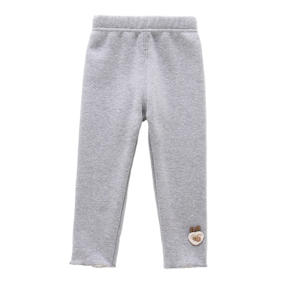 女宝宝冬装洋气咖色兔耳打底裤