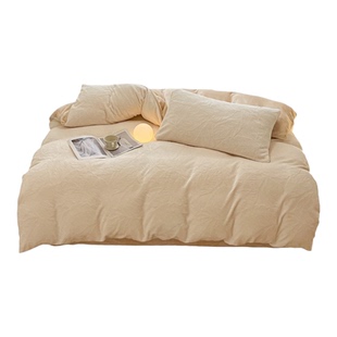 A类秋冬加厚雕花绒四件套牛奶绒加厚保暖双面绒床单被套珊瑚绒4