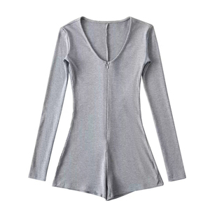 户外瑜伽连体裤辣妹长袖连体衣女健身骑行裤高腰修身显瘦连体服