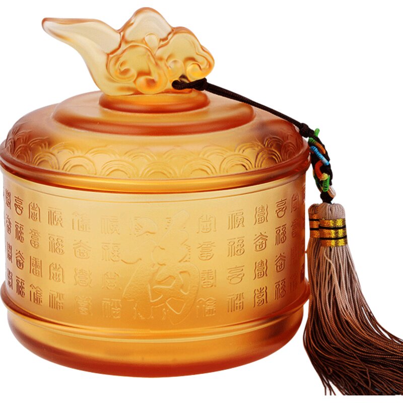 琉璃茶叶罐摆件商务礼品定制纪念品生日礼物送长辈送父亲节日礼品