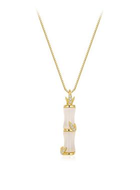 竹节纯银项链女款高级感轻奢小众玉吊坠2025新款生日礼物送女朋友