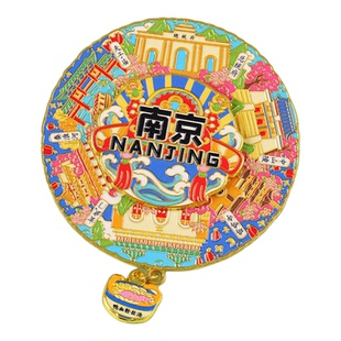 南京城市建筑模型金属冰箱贴3D立体装饰贴摆件创意城市风景纪念品