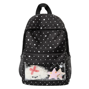 书包ins小众初中女生小学生韩系大容量高颜值透明黑色痛包双肩包