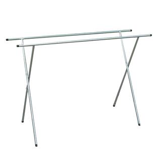 镀锌钢管晾衣架落地折叠室内阳台晒衣架室外双杆晒被子摆摊挂衣架