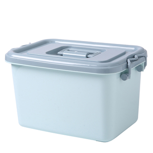 手提收纳箱塑料小号有盖装书零食整理箱子收集衣物玩具储物收纳盒