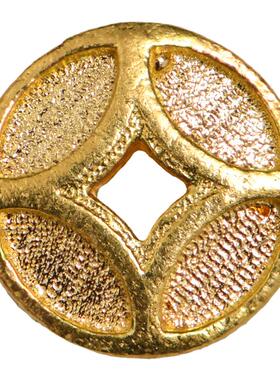 手工錾刻古法黄金古币镂空隔珠