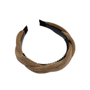 雪尼尔交叉麻花辫子带齿宽发箍韩版春夏黑色咖色百搭高颅顶发卡女