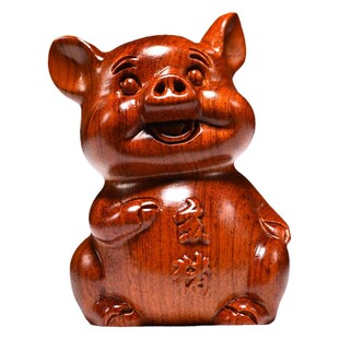 花梨木雕十二生肖摆件一套实木质鼠牛虎兔龙蛇马羊猴鸡狗猪家居品