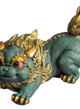 逗兽记青砂石招财貔貅桌面摆件