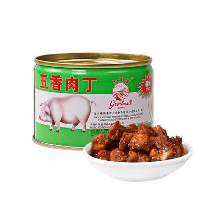 长城牌香辣味五香肉丁罐头午餐晚餐户外应急下饭菜即食速食品正品