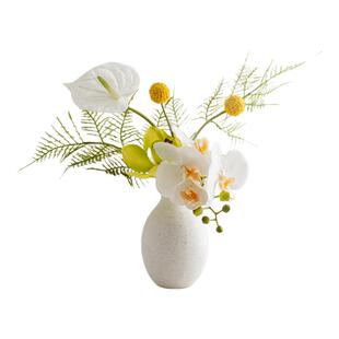 北欧ins白掌蝴蝶兰仿真花束客厅桌面蕨叶金槌花装饰假花摆件高级