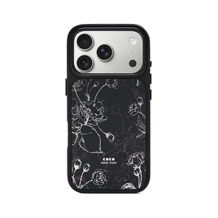 iosco原创设计「鎏金花纹」马尾纹皮质面料 iphone 17 pro max手机壳磁吸适用苹果新款17保护壳简约黑色 橙色