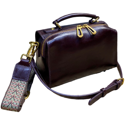 2025新款复古女包波士顿包真皮包