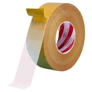 特粘布基双面胶带高粘度半透明网格双面胶布基胶固定展会酒楼婚庆装饰气球喜字福字年画春联隐形贴拼接地毯胶