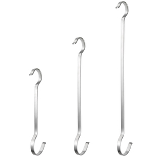 304不锈钢S型挂钩实心加长扁钩晾衣杆圆管吊钩服装店陈列钩晒腊肉