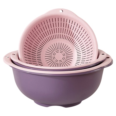 悬挂式双层塑料洗菜盆沥水篮家用