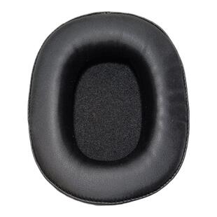 椭圆形通用耳套简约纯色皮套 网吧网咖国潮耳机套 黑色套海绵套 皮耳套