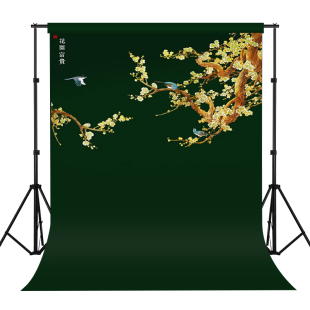 影楼国潮古风背景布中国风古装写真摄影挂布直播主播汉服旗袍全家福拍照背景布直播间水墨画背景装饰拍摄道具