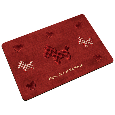 红色马年浴室地垫软硅藻泥吸水垫