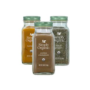Simply天然有机姜黄粉美国进口有机锡兰肉桂黑胡椒粉姜奶调味料品