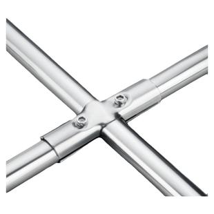 不锈钢六分管接头配件大棚圆管固定架子紧固件晾衣架25圆管连接件