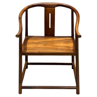 胡桃木浩然椅奥坎官帽椅实木禅椅中式太师椅茶椅靠背主人椅书房椅
