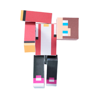 我的世界磁力超可动杰杰麦琪乔治菜鸟diy手工纸模型人偶手办周边