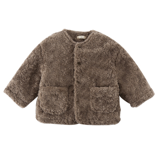 儿童泰迪绒外套女童加绒加厚2025新款秋冬季男童冬装宝宝毛毛上衣