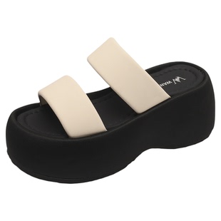 小个子增高8cm厚底凉拖鞋女夏外穿2026新款时尚休闲软底沙滩凉鞋