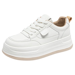 真皮厚底6CM增高加绒小白鞋女2026春夏新款百搭轻便休闲运动板鞋