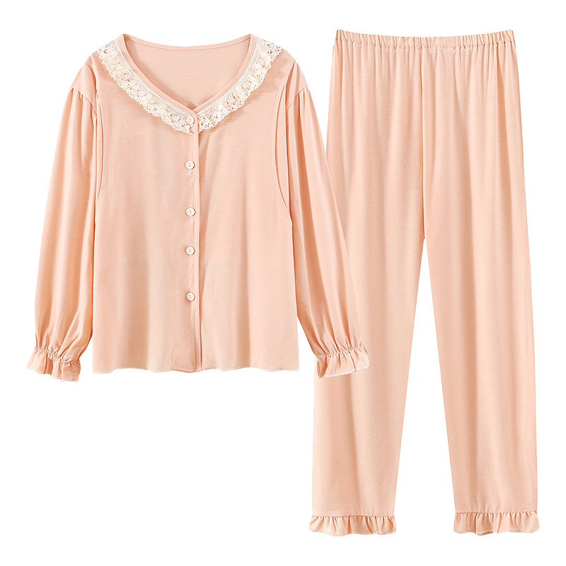 莫代尔月子服产后产妇夏季薄款5月份6孕妇哺乳睡衣春秋家居服套装