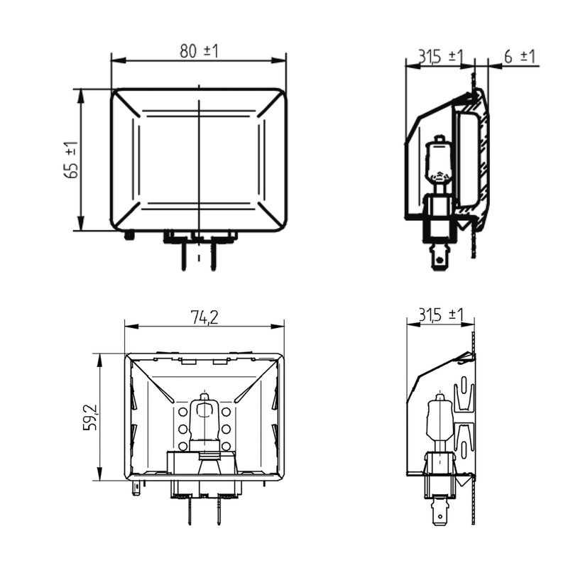 耐高温烤箱方灯开孔70*55mm卤素钨G9高硼硅防爆玻璃烤串机灯泡