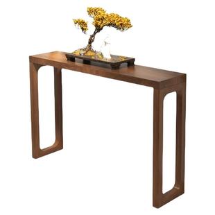 玄关桌新中式纯实木墙边长条窄边桌原木入户玄关条几案台靠墙长桌