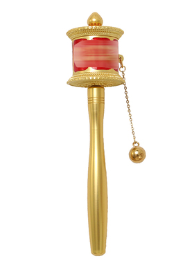 德田转筒迷你手摇转金简轮摆件六字真言家用梓合金轮转金筒大小号