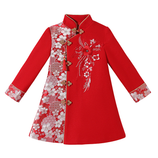 女童拜年服2026新款过年衣服儿童装秋冬装冬季新年装旗袍唐装汉服
