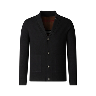 SHANSHAN杉杉男士提花针织开衫外套秋季商务休闲中年长袖V领毛衣