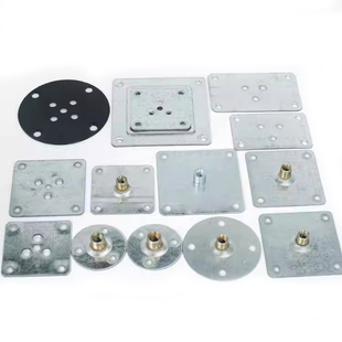 柜脚连接片方形铁片家具连接件沙发腿固定件圆形直片木板维修加固