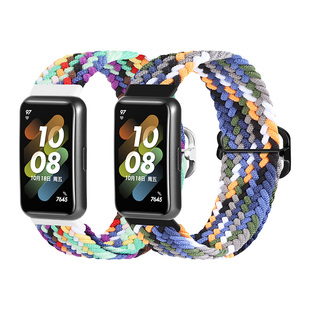 适用于荣耀华为手环表带10/9/8编织腕带7/6弹力回环荣耀手环6pro滑扣nfc版智能运动band 6男女生配件夏季